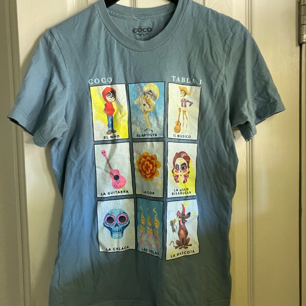 Disney Pixar Coco Loteria blue graphic t-shirt